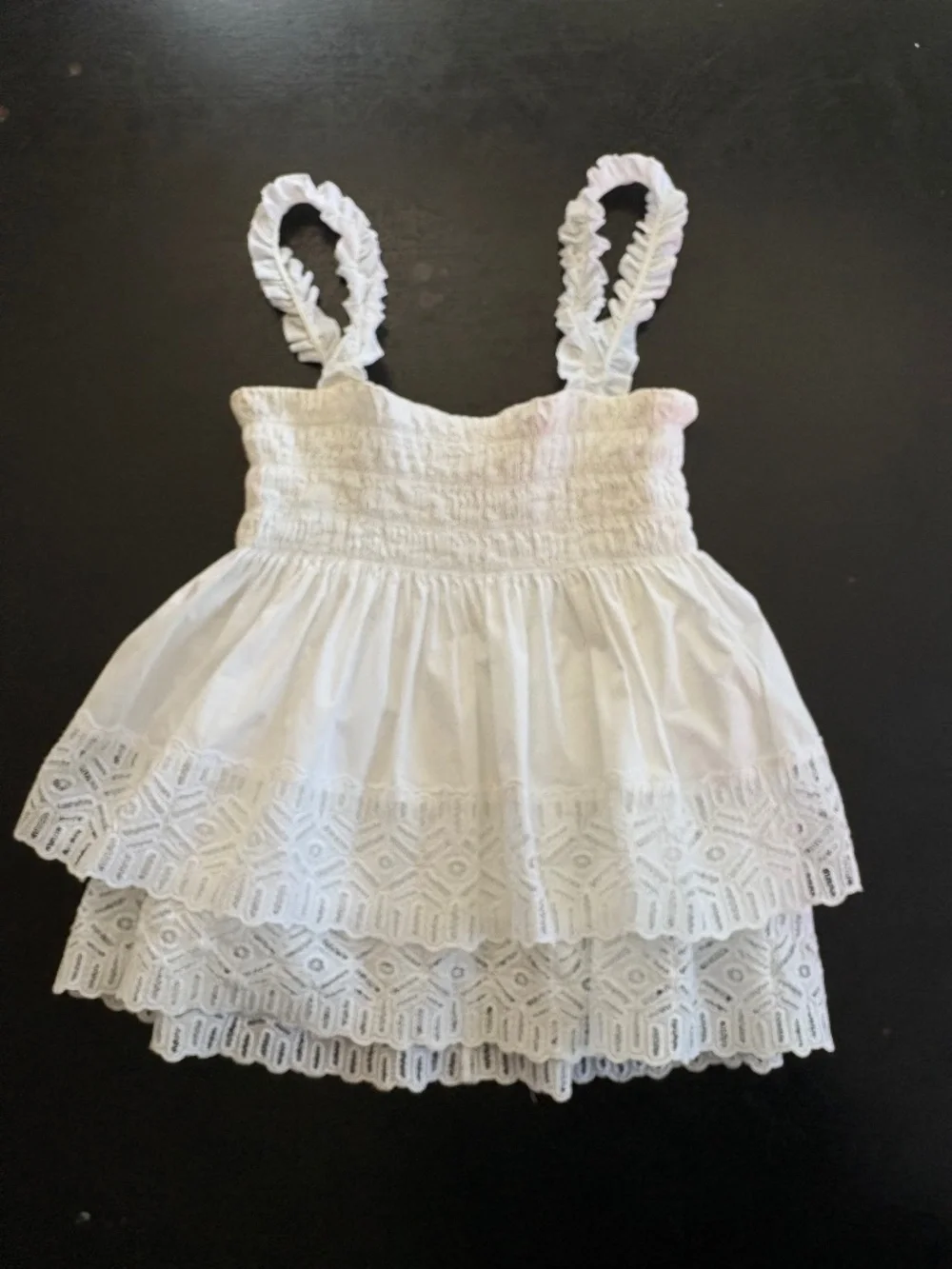 Tory Burch 'Georgette' Eyelet White Tank Top